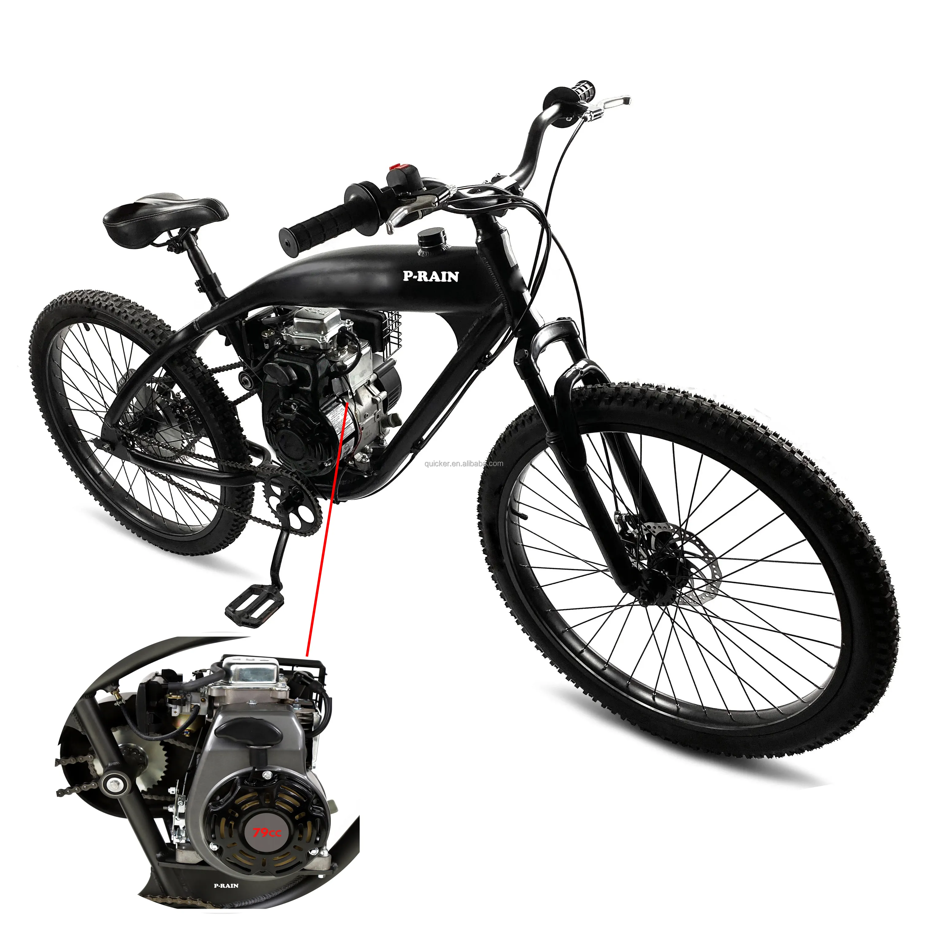 Motor de freno de disco para bicicleta, motor de gasolina de 4 tiempos, 79cc