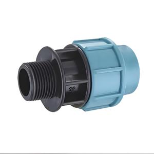 HDPE压缩公弯头PP压缩型PN16环保20-110毫米带安装孔的公螺纹管件 - Product Image 4