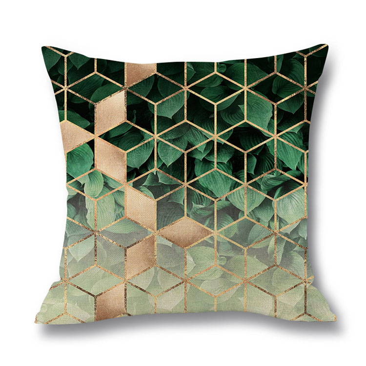 Colorful Geometric Digital Print Pillowcase Linen Cushion Cover