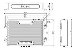 Lettore rfid uhf 4 porte ad alte prestazioni, lettore fisso di piccole dimensioni, protocollo ISO18000-6C, basato su chip Impinj E710