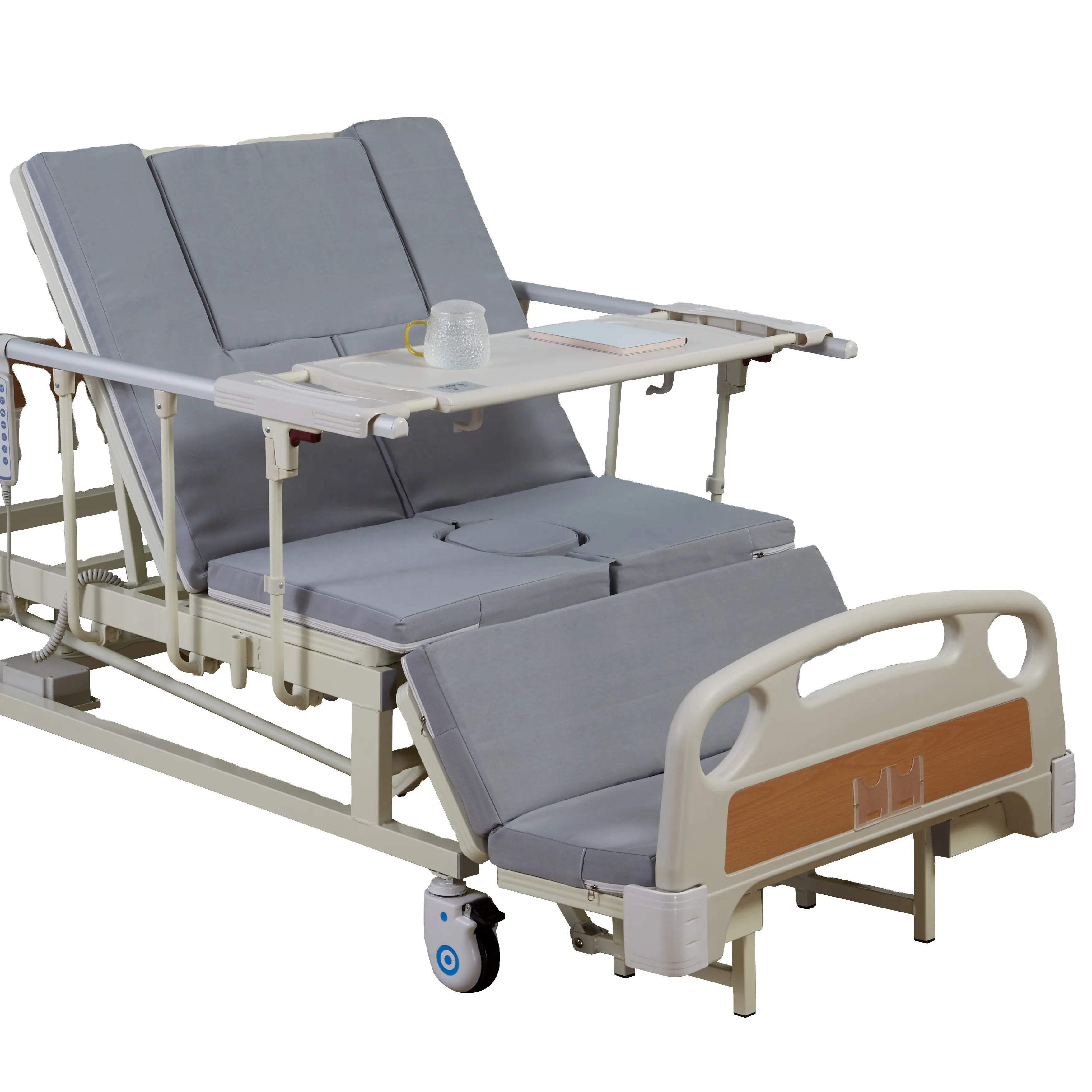 Factory supply 5 Function confortable Electric nursing Home Care disabled patient hospital bed with commode