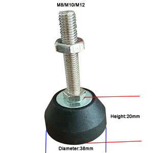 黑色尼龙底座固定螺丝工业橱柜调平机可调调平脚D38 M8 - Product Image 6