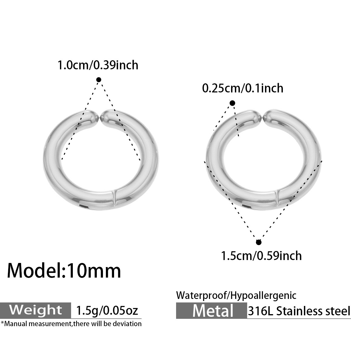 Silver 10mm