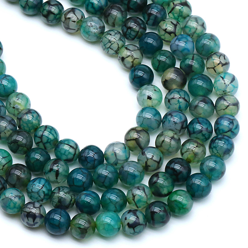 Couleur Noir Vert Fil Dragon Veines Agate