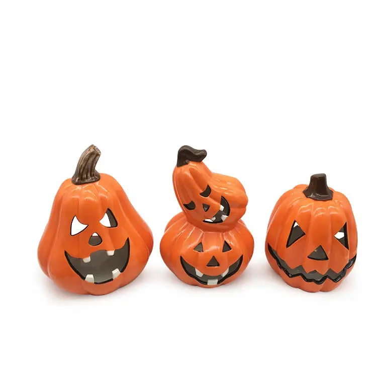 Decorazione zucca una famiglia di quattro tutti i tipi di forme zucche statue in ceramica ornamento di Halloween