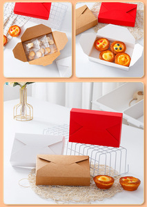 Hotsale phong bì loại Cookie Bánh Gừng Nướng Bao bì hộp trắng đỏ tông Kraft Giấy Bánh Bao bì hộp - Product Image 5