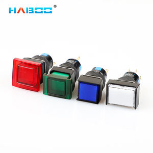 Haboo 16mm Verriegelung Druckknopf lampe LED 1no 1nc/2 no2nc 6V 12V 24V 220V Momentan beleuchtet Pflegen Sie die Drucktasten schalter
