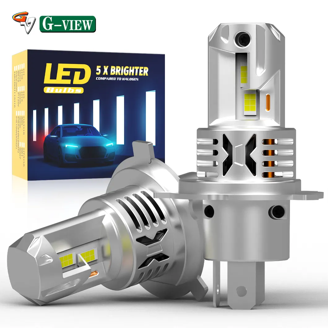 Gview GLD H4 8000 Lumens ไฟ LED รถยนต์ที่สว่างเป็นพิเศษ 6000K ไฟหน้า LED ที่สว่างเป็นพิเศษ H4 สําหรับอุปกรณ์เสริมในรถยนต์