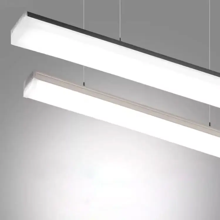 알루미늄 4ft led 매달린 디밍 가능 선형 튜브 조명 길이 1200mm 연속 연결 사무실 상점 led 선형 조명