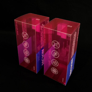 定制Pvc彩色印刷Pet透明<span class=keywords><strong>Pp</strong></span>磨砂印刷斜纹折叠盒透明塑料收纳盒包装