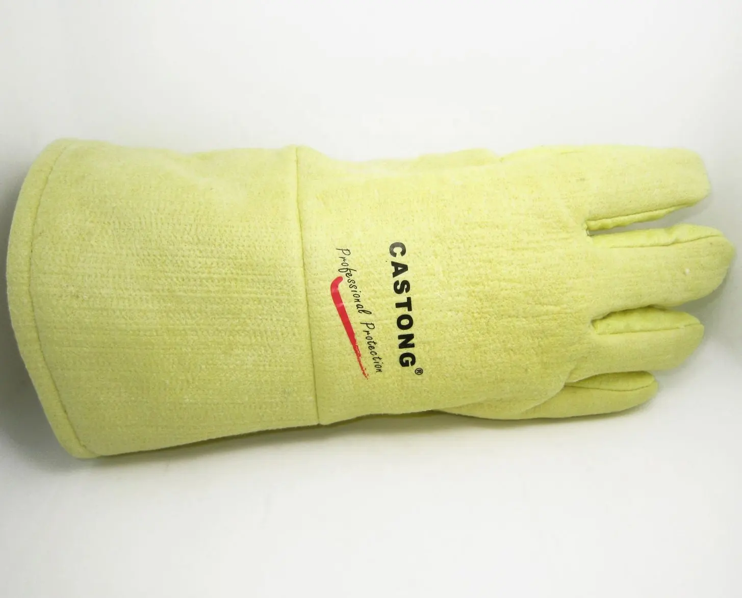 Beständig 500 Grad C verstärktes gelbes Para-Aramid-Gefell industrielle extrem hitzebeständige Handschuhe für Metallgießen und Extrusion