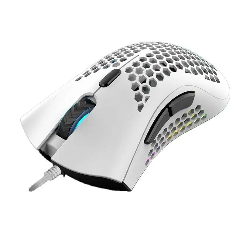 ラップトップPC用の高品質ワイヤレスマウス中空アウトゲーミングマウス充電式RGBバックライト付きライト光学式コンピューターマウス