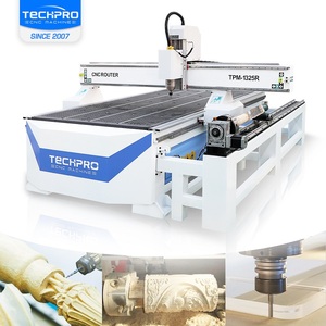TechPro 1325 4轴数控刳刨机，带转盘4轴3d家具木工数控刳刨机 - Product Image 1