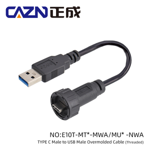 USB Type C GEN 1 Type-C 3.0 3.1防水连接器IP67/68螺纹型电缆插头和插座连接器 - Product Image 2