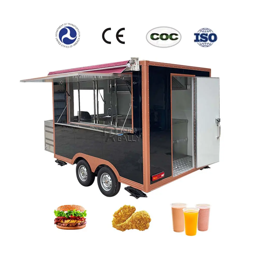 Alimento móvel do caminhão feito sob encomenda do alimento do OEM que Vending Van Trailer petisco prolongado do quiosque para o reboque do alimento das bebidas com cozinha completa