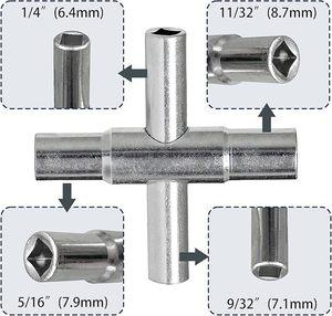 Water 4-Way Sillcock <strong>Key</strong> Wrench Handcuff Utility <strong>Key</strong> for Valve Faucet Cabinet Opening <strong>Key</strong> and Spigots - Product Image 2