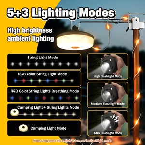 Multifunktion ale wiederauf ladbare LED-Lichterketten und Umgebungs leuchten Tragbare wasserdichte Outdoor-Camping-Beleuchtungs lösung - Product Image 5