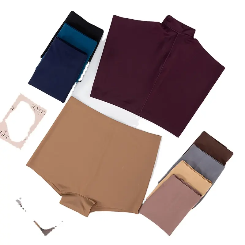 Grande szie biancheria intima da donna leggings senza cingoli pantaloncini elastici senza cuciture pantaloni di sicurezza a vita alta di seta di ghiaccio mutandine da donna