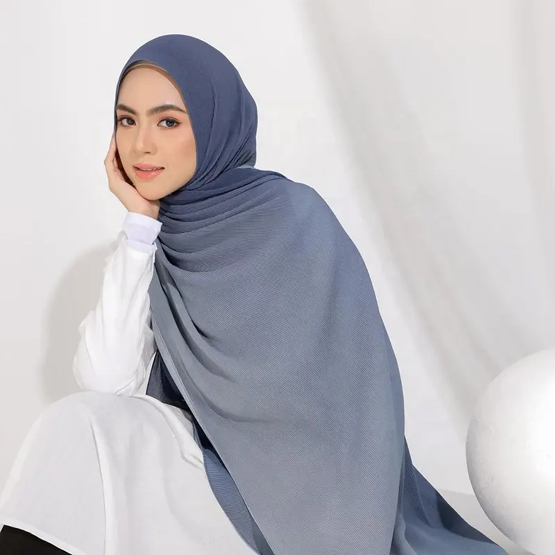 Glitter Shinny Hijab Bufanda de color degradado con hilo dorado Chales musulmanes Hijabs Diadema Islámica Pashmina larga