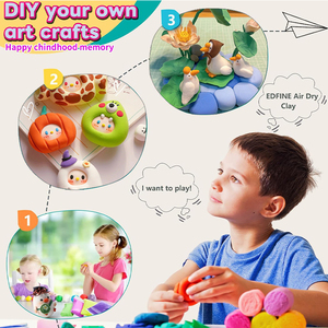 ดินน้ำมันดินโพลิเมอร์มหัศจรรย์แบบอากาศแห้งแบบ DIY ไฟอ่อนส่งตรงจากโรงงาน - Product Image 5
