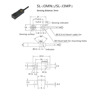 Sensor de proximidad automático, dispositivo de detección de distancia de 3mm, pequeño, plano, SL-J3MP1 PNP, nuevo producto - Product Image 5