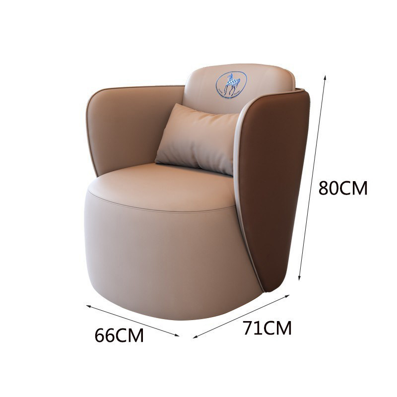 Blanco con detalles en marrón - Sillón individual