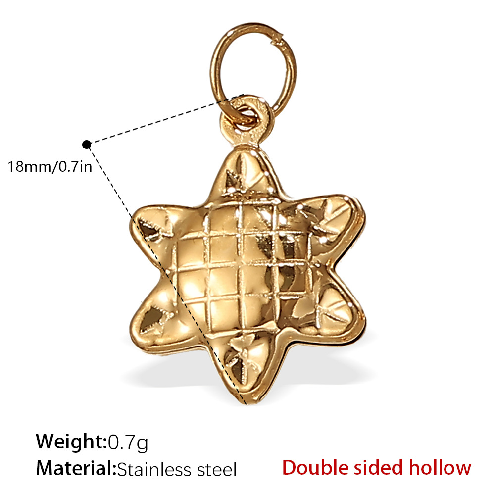Pj225g ciondolo in oro cavo a doppia faccia
