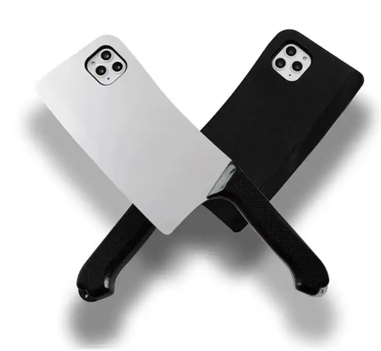 3D Vui Hình Dạng Con Dao TPU Chống Sốc Cover Quay Lại Bìa Cho Iphone 11 Pro Max XR SE 2020 6 7 8 cộng Với Con Dao Nhà Bếp Phụ Kiện Điện Thoại