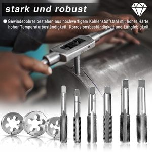 110 adet donanım araçları kiti metrik kılavuz ve pafta seti vida dokunun Die konu alaşım çelik dokunarak kılavuz ve pafta seti konu kesici seti - Product Image 3