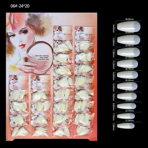 Yepyeni ürün 24psc fransız kısa kare yapay ABS düz renk tırnak yama yanlış tırnak ipuçları - Product Image 6