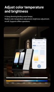 Glomarket Tuya interruttore di controllo per la casa intelligente con pannello di scena interruttore <span class=keywords><strong>a</strong></span> schermo da 3.5 "con funzione Dimmer di luce e controllo della tenda