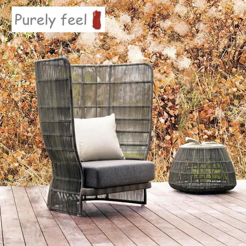 PurelyFeel Outdoor rattan sofa chair Nordic balcony patio backrest sofa set