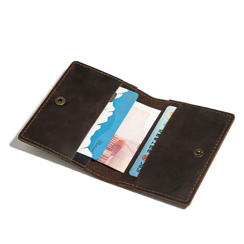 Fashion Minimalist Vintage Men Credit Cards Holder Genuine Leather Slim Cards Wallet