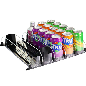 La Soda può visualizzare il sistema di spingimento dello scaffale dello spingitore della bevanda astuto distributore automatico di plastica ha caricato la molla l'organizzatore della bevanda per il frigorifero - Product Image 1
