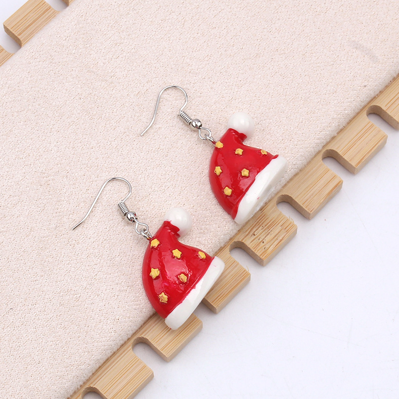 Christmas hat pendant earrings (pair)