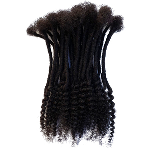 Doğal görünümlü kilitler için otantik insan saçı postiş kıvırcık uç Locs Dreadlocks yumuşak Afro dalgalar tarzı - Product Image 3