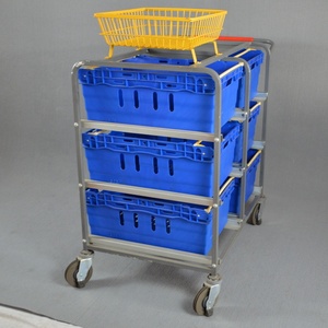 6 JS-WD-1 ile plastik bidonlar <span class=keywords><strong>Tesco</strong></span> tarzı online mağaza depo taşıma arabası