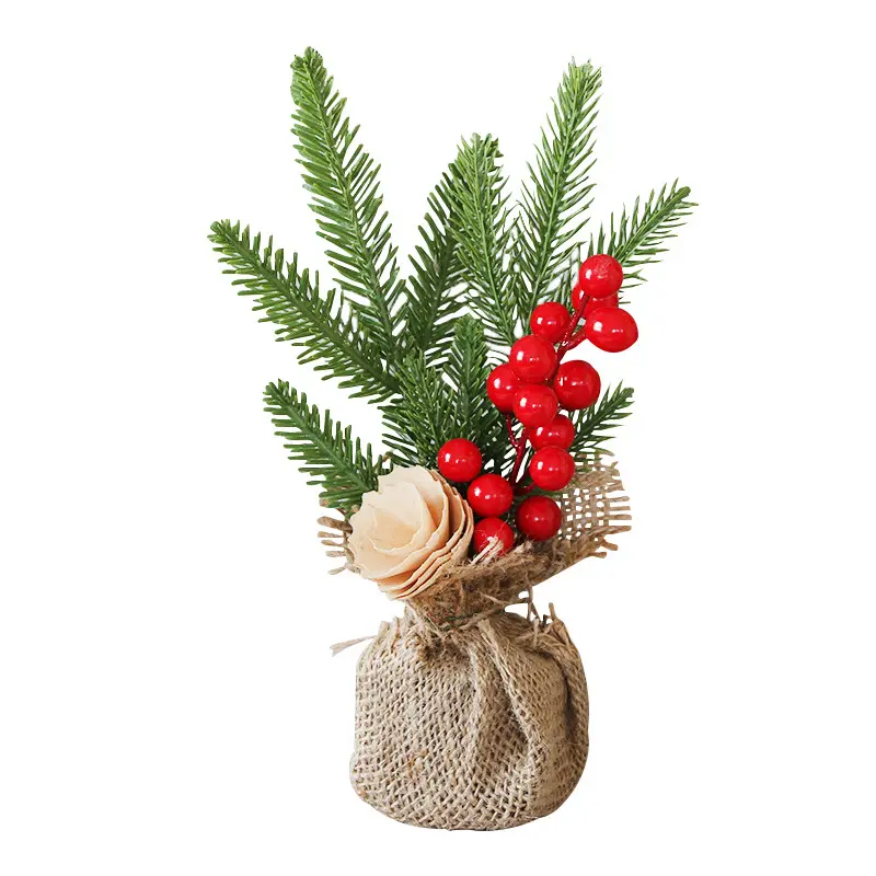 Cheap Price 25cm PVC Material Small Artificial Trees Table Decoration Christmas Tree For Home
