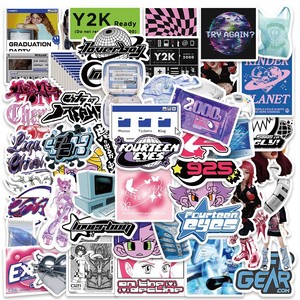 50 pz Fashional programmi per computer casuali decalcomanie stile acido Y2K adesivo - Product Image 2