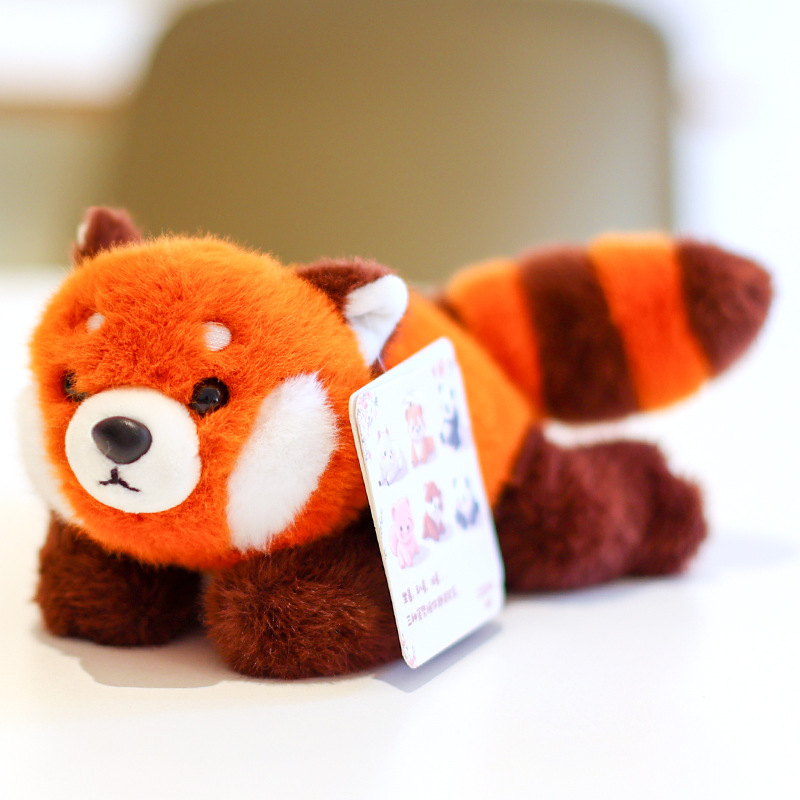 Peluche Panda Rouge Xiangxiang, 3 Poses, 18 cm