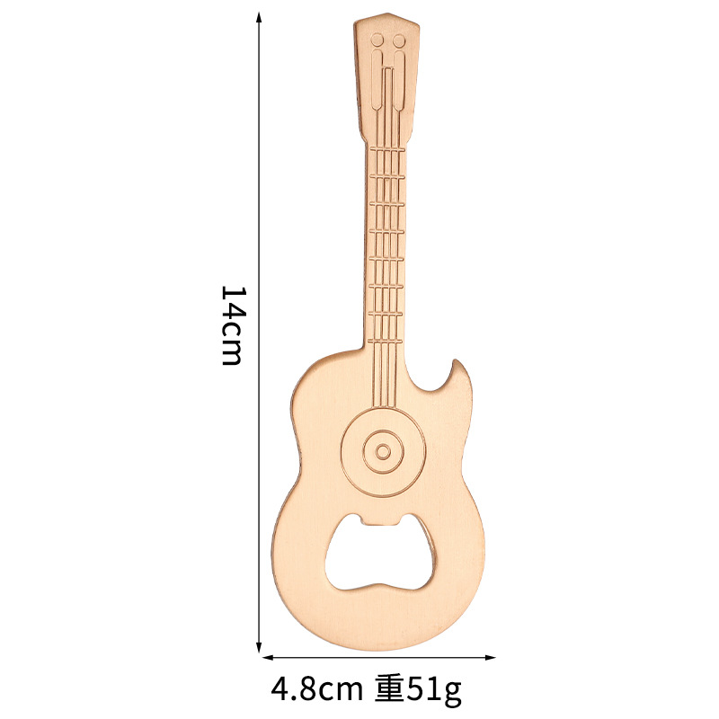 Ouvre-bouteille de guitare magnétique-or rose