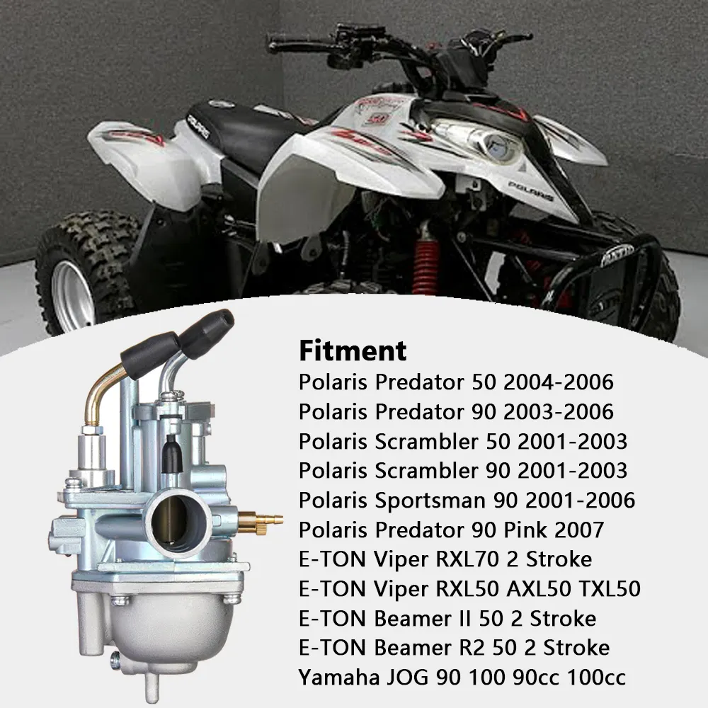 Carburador 19 มม.สําหรับPolaris 50cc 90cc Predator 50 90 Scrambler 50 90 นักกีฬา 90 ATV Quad เครื่องยนต์คาร์บูเรเตอร์