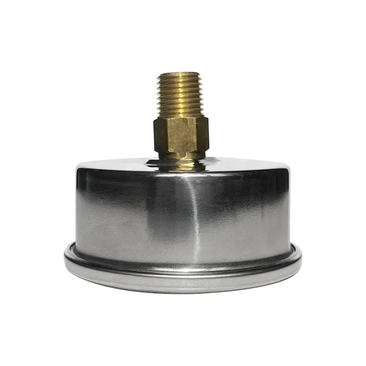 NTI-Medidor de presión de aceite lleno de líquido, resistente al impacto y a la vibración, de acero inoxidable