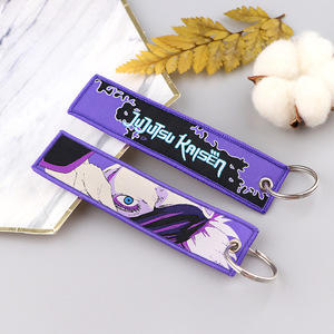 刺繍織りロゴキーホルダー付き卸売バルク格安刺繍ジェットタグ飛行機キーホルダー - Product Image 5