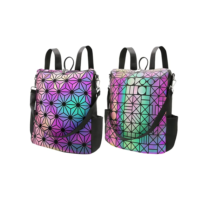 2022 lujo luminoso marcas famosas mujeres mochila PU cuero diamante mochila escolar