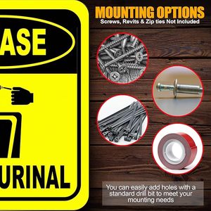 10*7 Custom High Quality Wasserdicht Bitte spülen Urinal Lustige Toilette Badezimmer Aluminium Composite Zeichen - Product Image 4