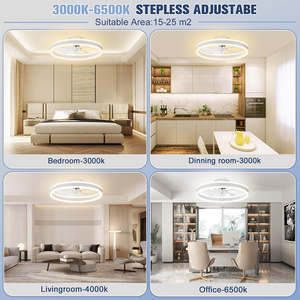 19.7 pollici 3 colori morden Led telecomando da soffitto 6 marce velocità del vento multifunzione lampada ventilatore multifunzione - Product Image 2