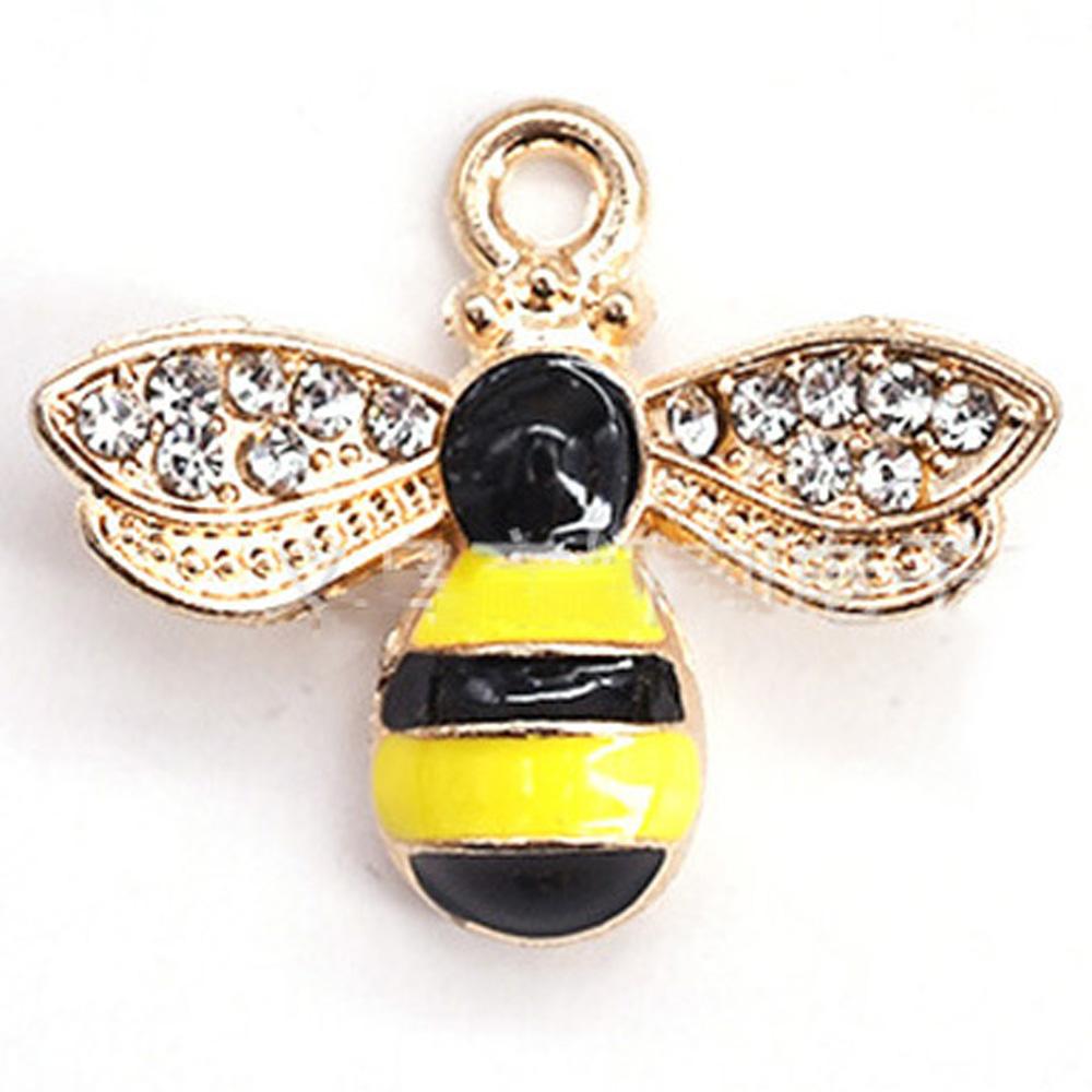 017 Grande abeille avec strass 18X22mm/1.2g