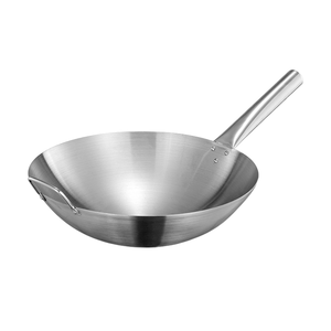 大型不锈钢炒锅，带传统手柄，适用于燃气餐厅的实用厨房炊具 - Product Image 2