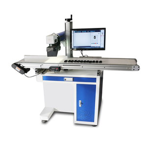 Laser Fiber 50W 30W Máquina de Marcação Voadora com EZCAD Controle CCD Câmera Posicionamento Sistema Belt Transmitir e Computador Incluído